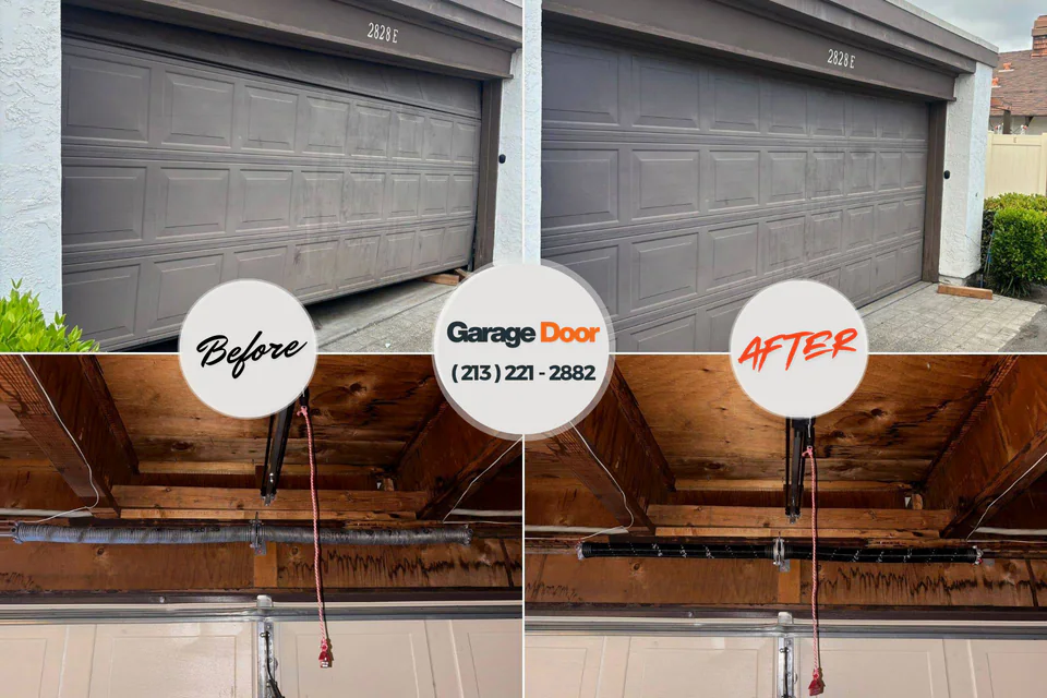 Before and after: garage door repair Eldorado, IL